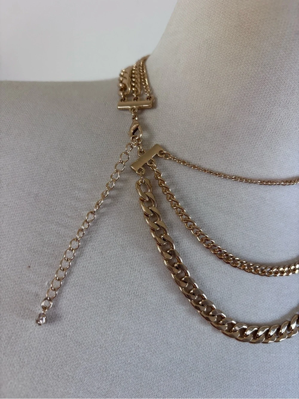 Target Gold-Tone Triple Layer Curb Necklace Set - Picture 2 of 5